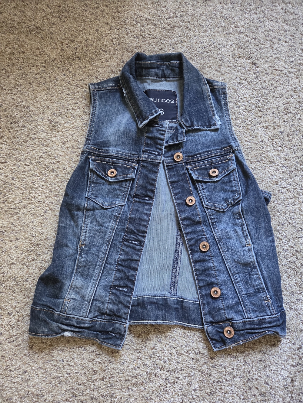 Maurices Denim Vest in Faded Blue